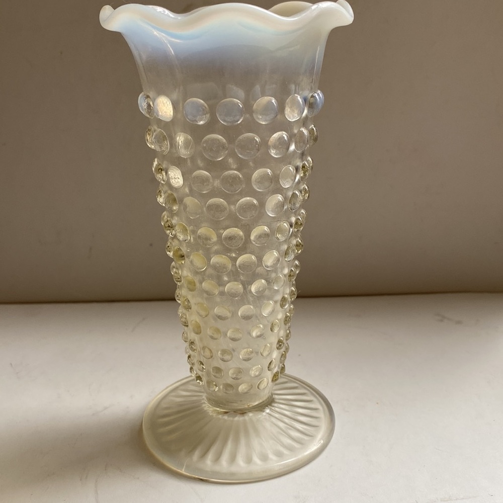 Moonstone Opalescent Hobnail vase.